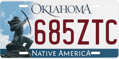 OK license plate 685ZTC