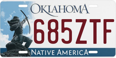 OK license plate 685ZTF