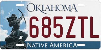 OK license plate 685ZTL