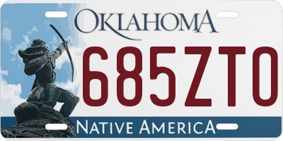 OK license plate 685ZTO