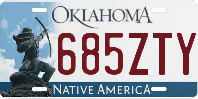 OK license plate 685ZTY