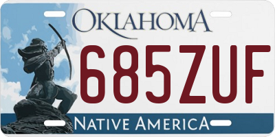 OK license plate 685ZUF