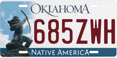 OK license plate 685ZWH