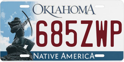 OK license plate 685ZWP