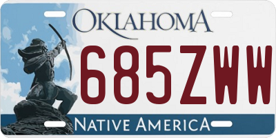 OK license plate 685ZWW