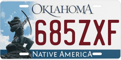 OK license plate 685ZXF