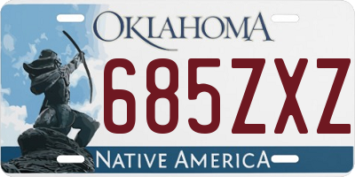 OK license plate 685ZXZ