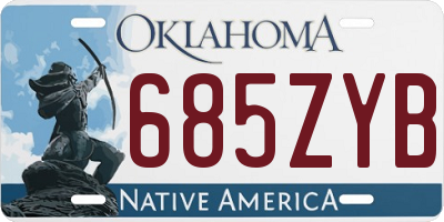 OK license plate 685ZYB