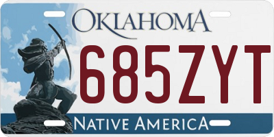 OK license plate 685ZYT