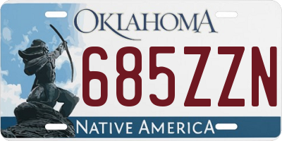 OK license plate 685ZZN