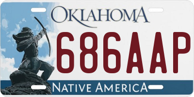 OK license plate 686AAP