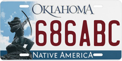 OK license plate 686ABC