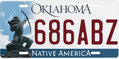 OK license plate 686ABZ