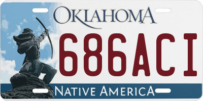 OK license plate 686ACI