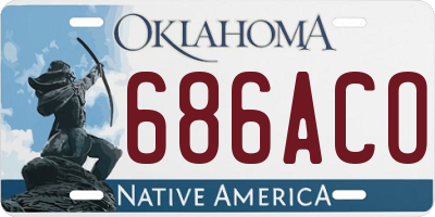 OK license plate 686ACO