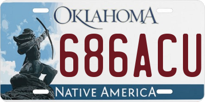 OK license plate 686ACU