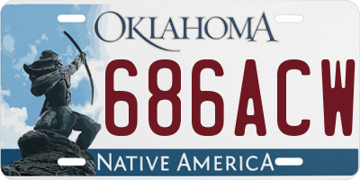 OK license plate 686ACW