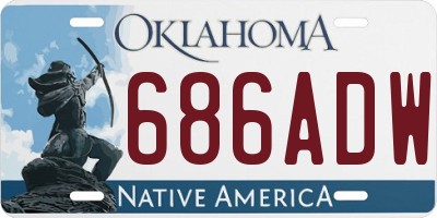 OK license plate 686ADW