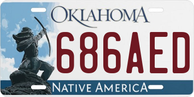 OK license plate 686AED