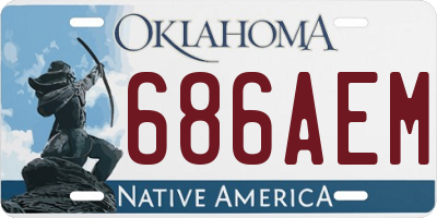 OK license plate 686AEM