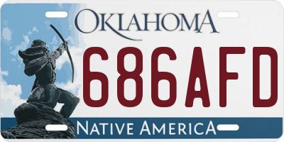 OK license plate 686AFD
