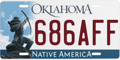 OK license plate 686AFF