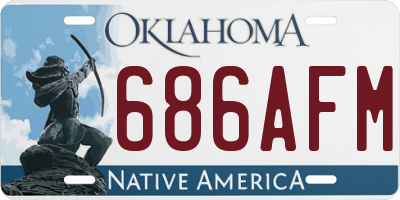 OK license plate 686AFM