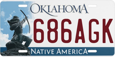 OK license plate 686AGK