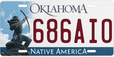 OK license plate 686AIO