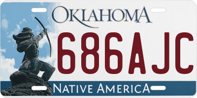 OK license plate 686AJC