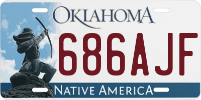 OK license plate 686AJF