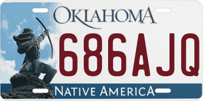 OK license plate 686AJQ