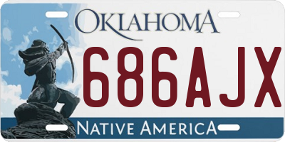 OK license plate 686AJX