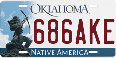OK license plate 686AKE