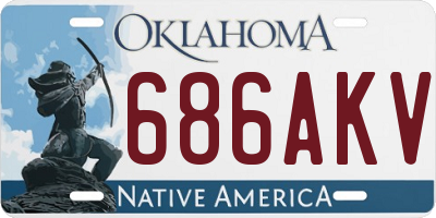 OK license plate 686AKV