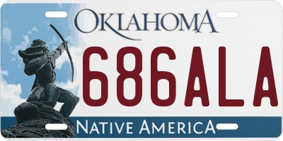 OK license plate 686ALA