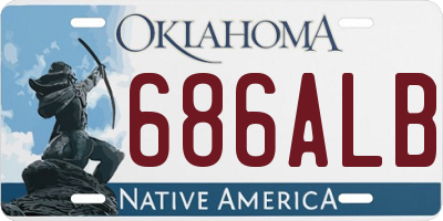 OK license plate 686ALB