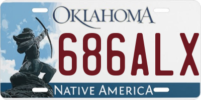 OK license plate 686ALX