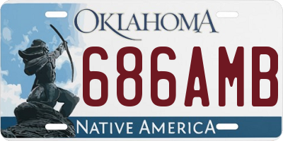 OK license plate 686AMB