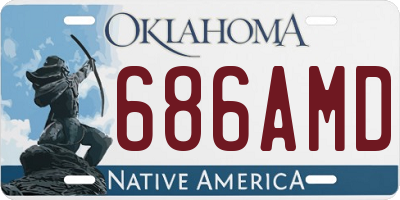 OK license plate 686AMD