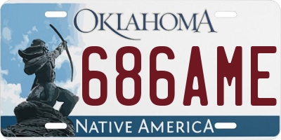 OK license plate 686AME