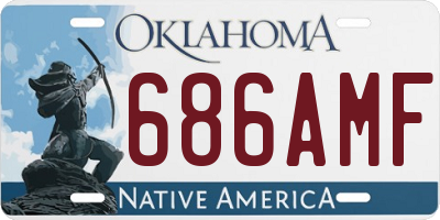 OK license plate 686AMF