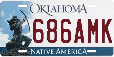OK license plate 686AMK