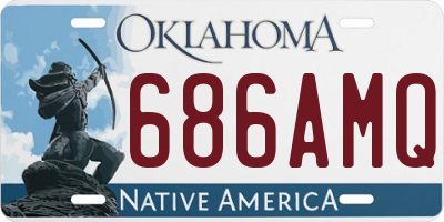 OK license plate 686AMQ