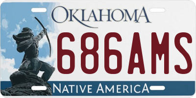 OK license plate 686AMS