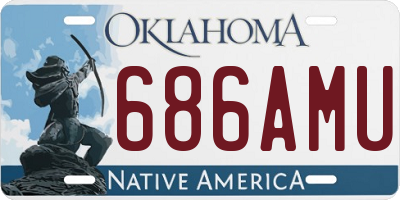 OK license plate 686AMU