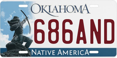 OK license plate 686AND
