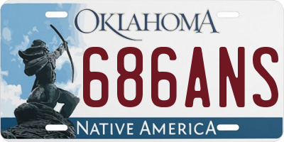 OK license plate 686ANS