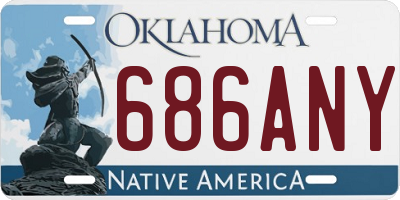 OK license plate 686ANY