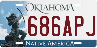 OK license plate 686APJ
